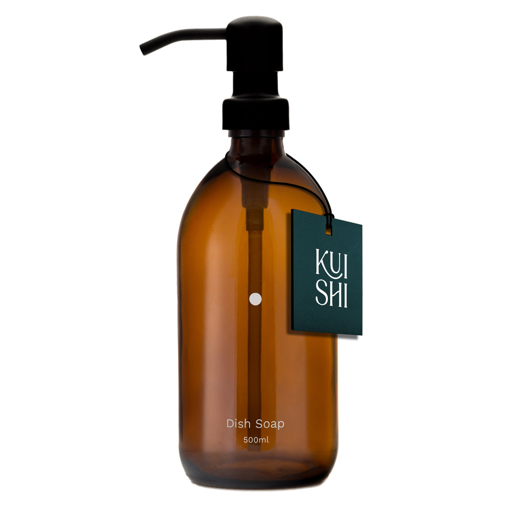 Minimal Amber Glass Soap Dispenser