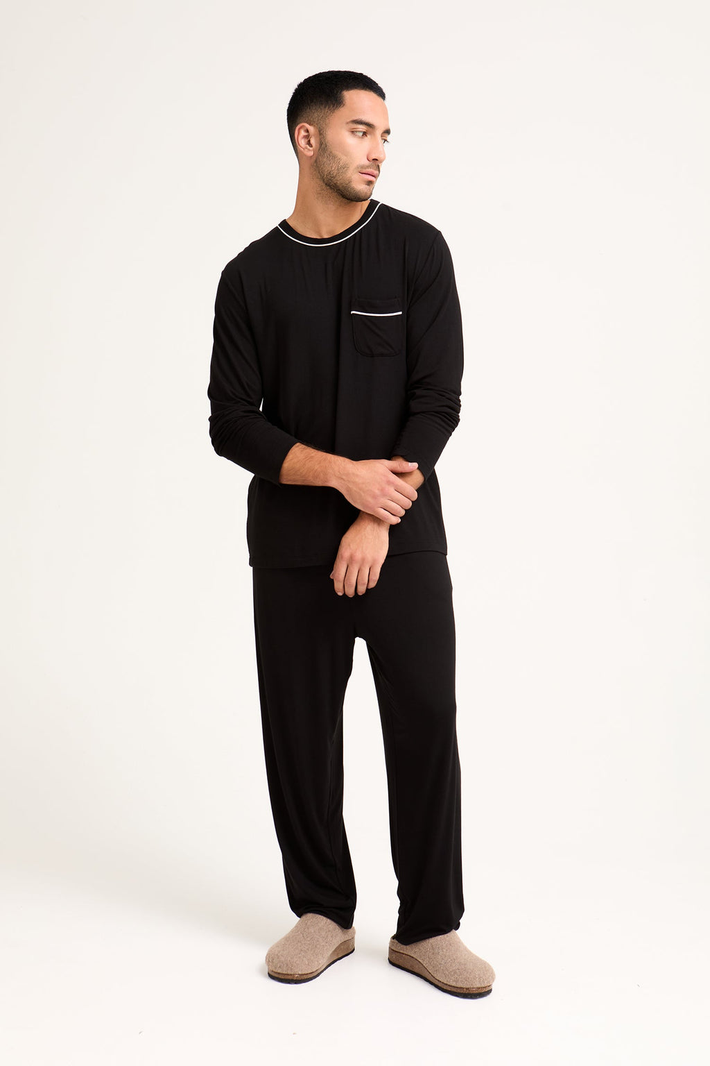 Mister You Bamboo Pyjama Set in Black