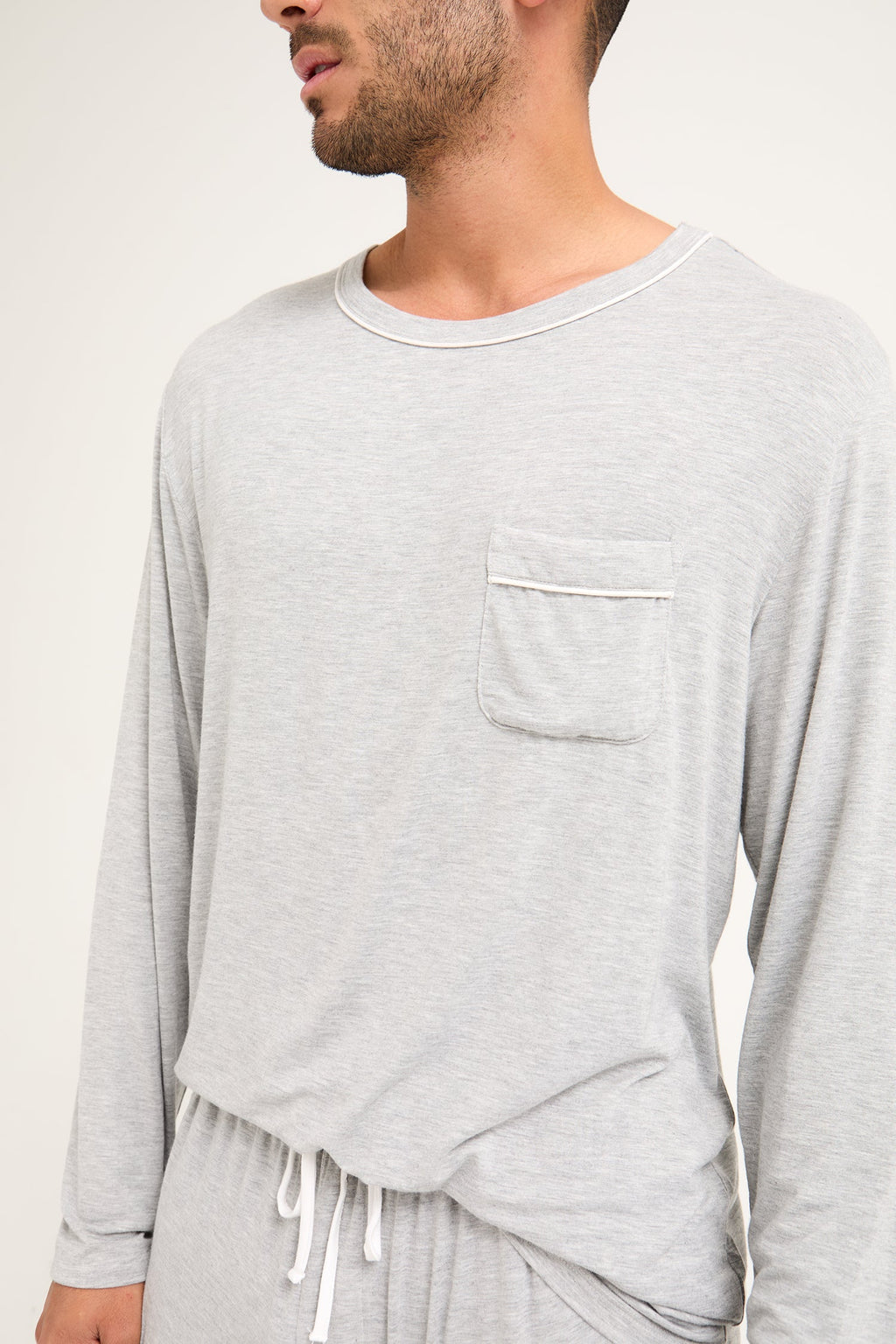 Mister You Bamboo Pyjama Set in Grey Marl