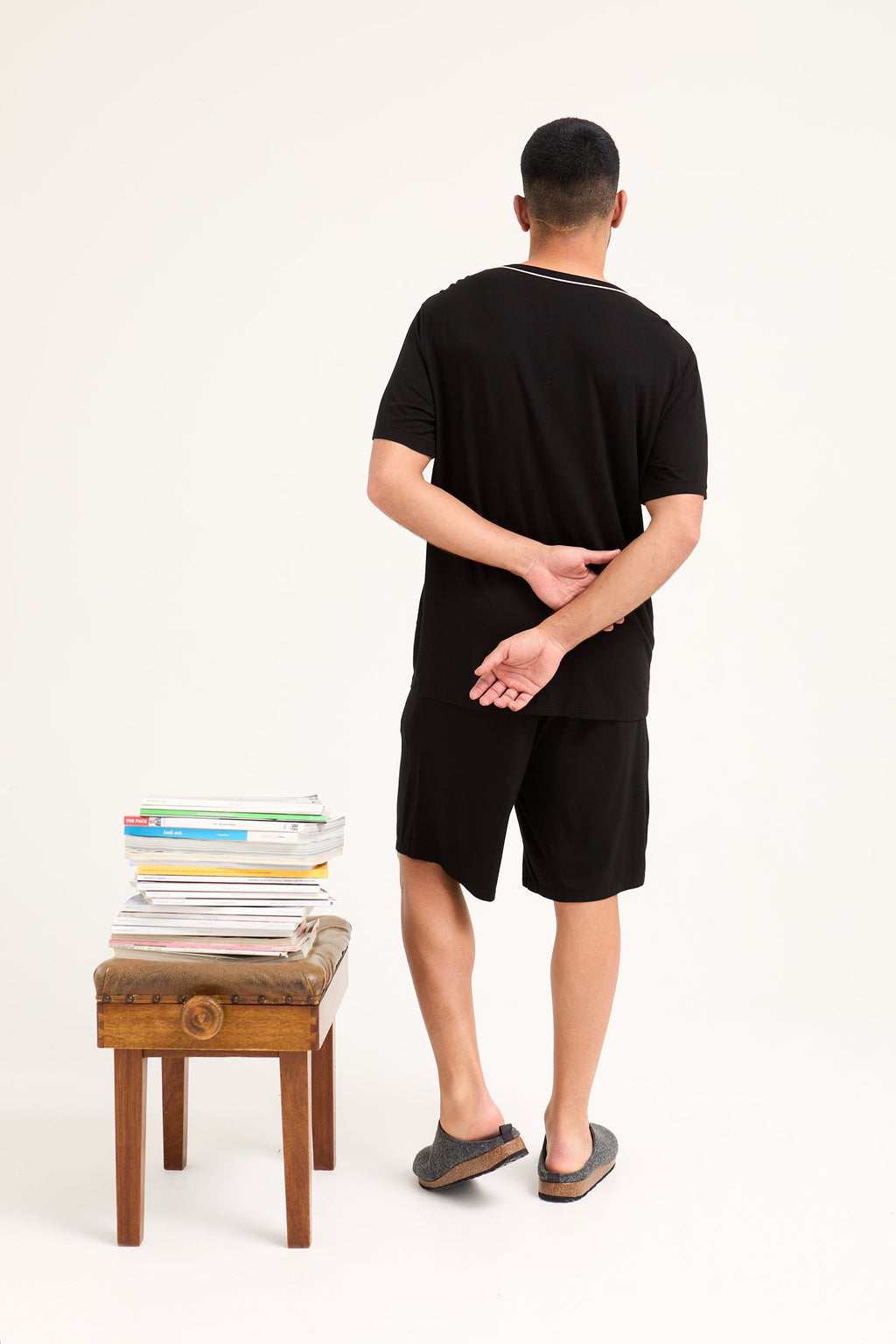 Mister You Bamboo Short Pyjama Set in Black