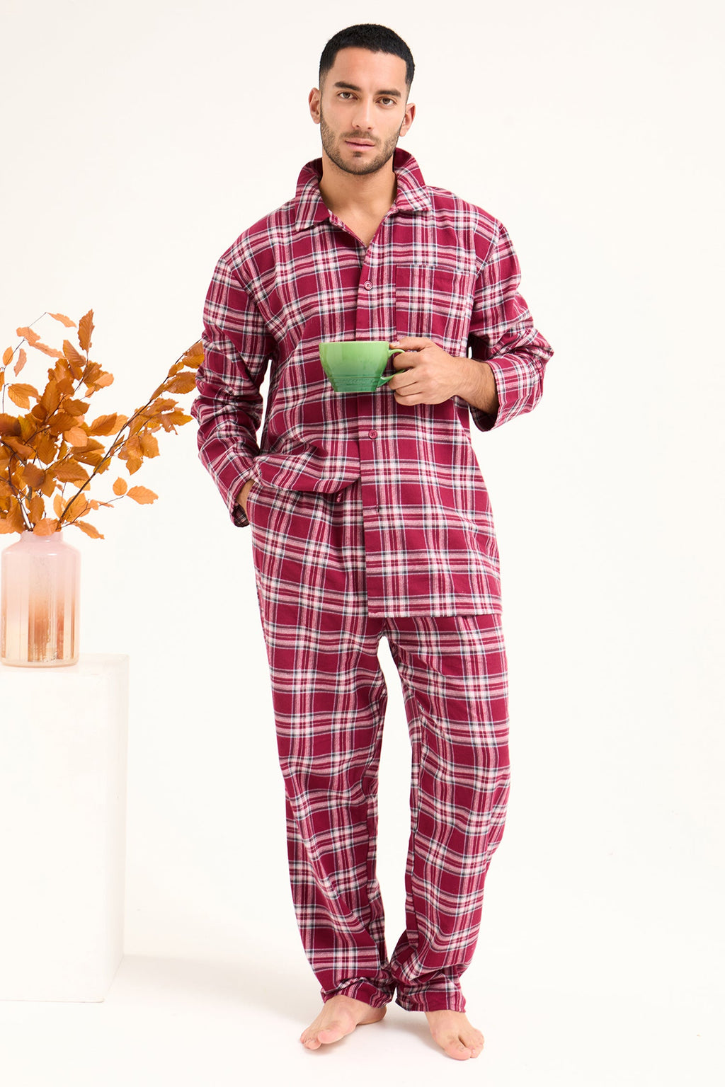 Mister You Plaid Pyjamas in Bordeaux