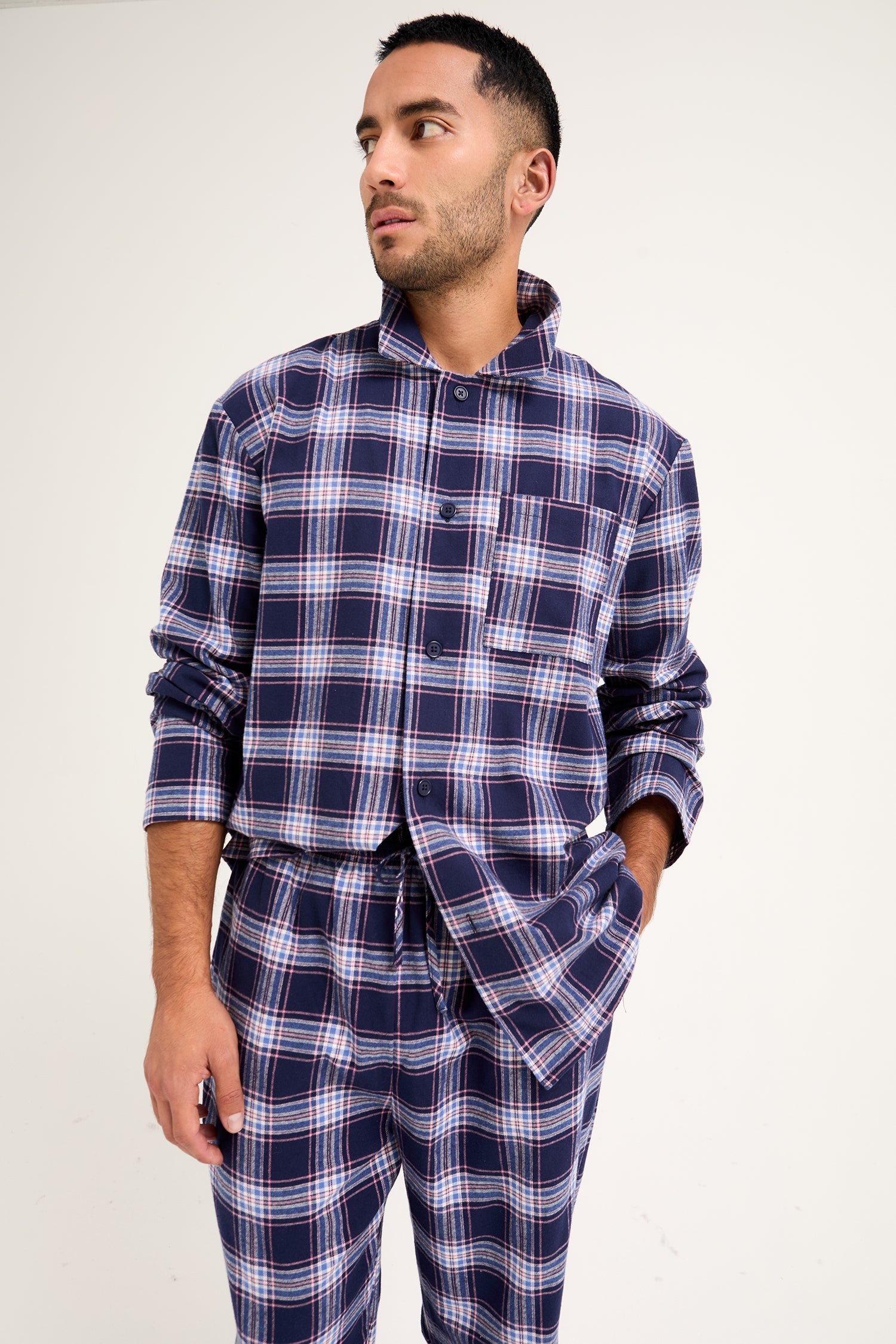 Mister You Plaid Pyjamas in Midnight