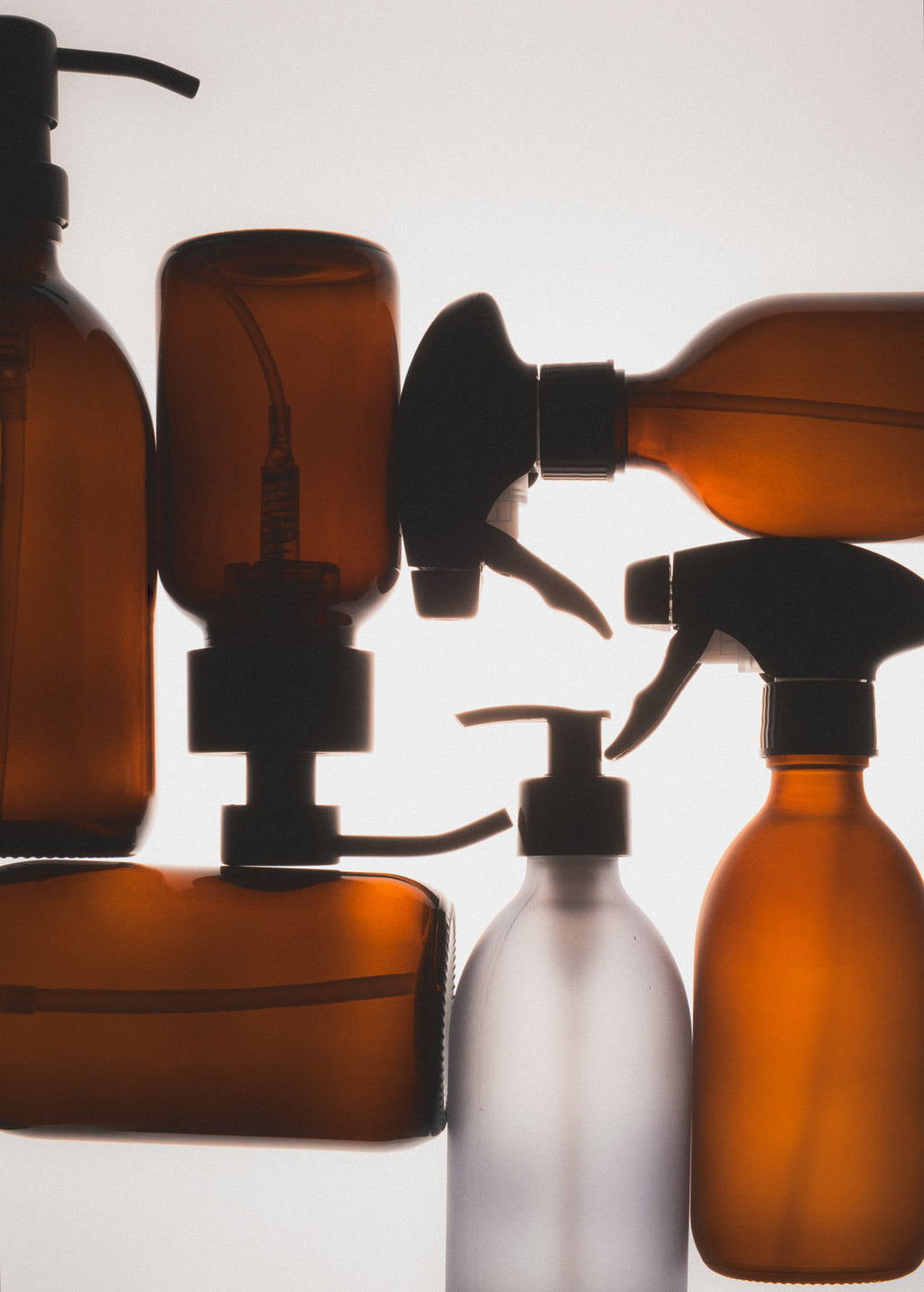 Grey Glass Soap Pump Bottle