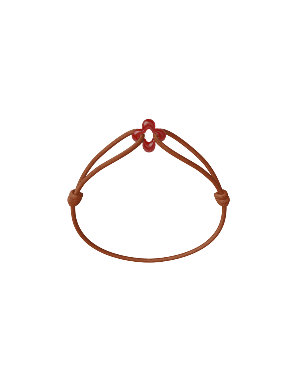 Mini Red Clover Cord Bracelet with Carnelian