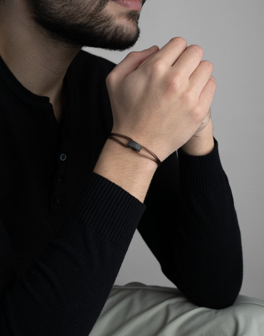 Carbon Regent Cord Bracelet