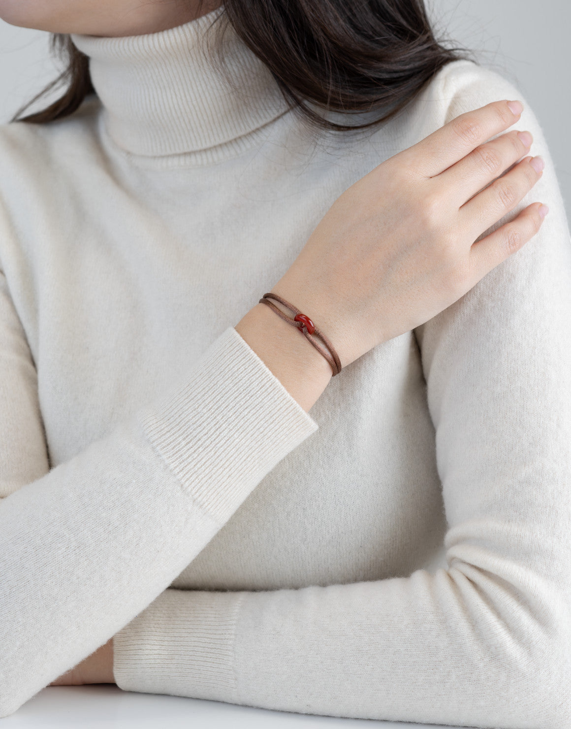 Red Soho Cord Bracelet with Carnelian