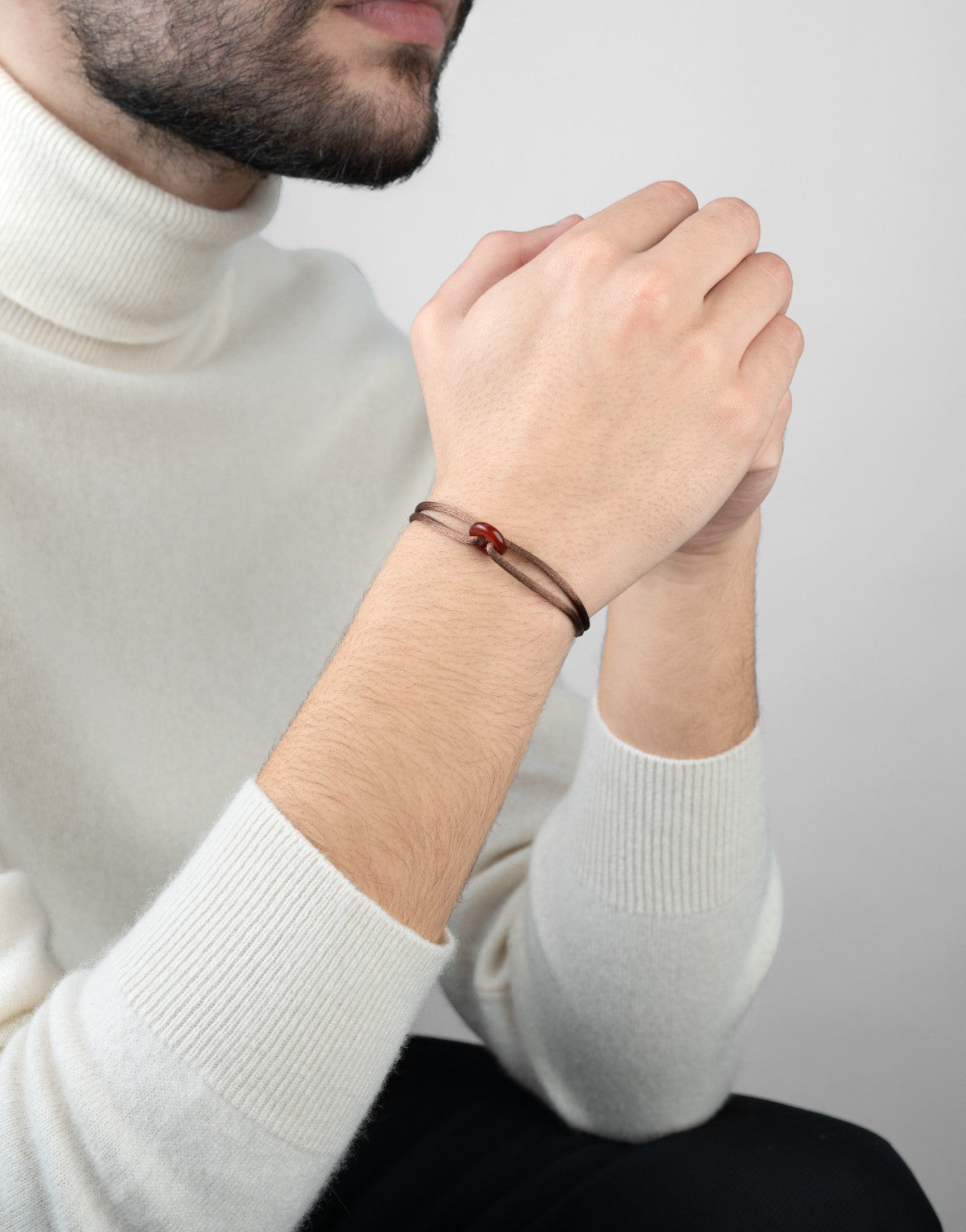 Red Soho Cord Bracelet with Carnelian