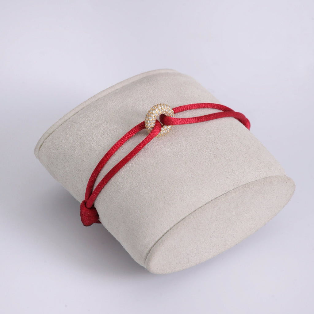 Golden Pave Cord Bracelet with Lab Diamonds