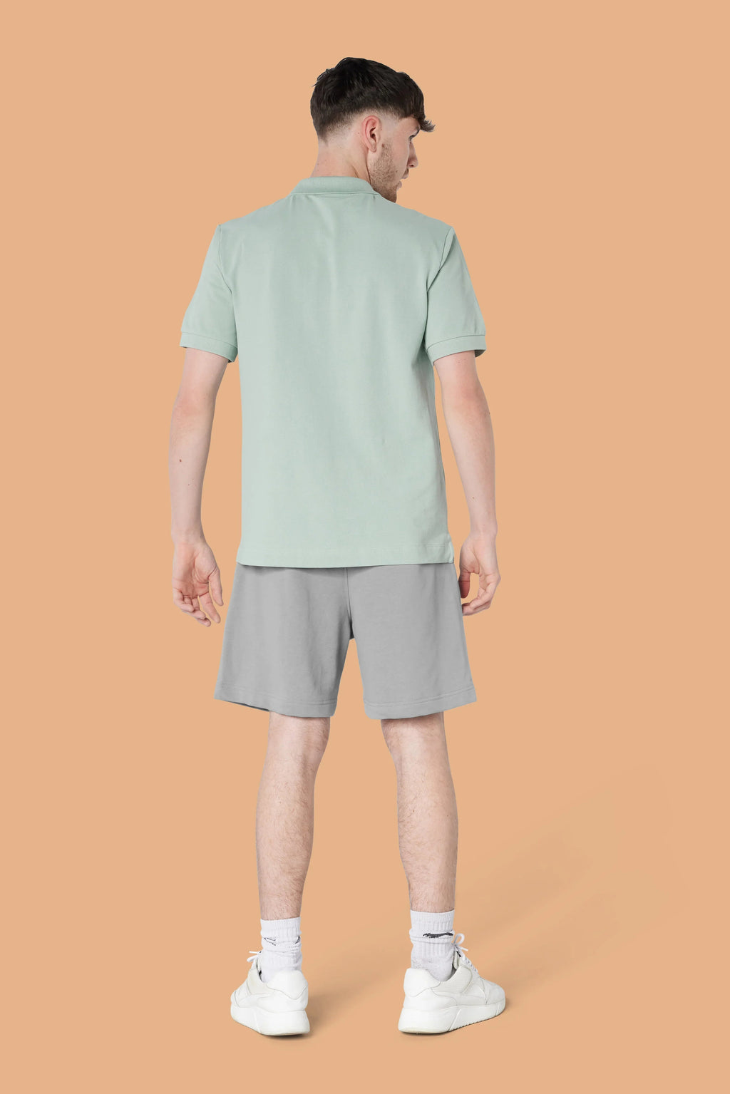 Embroidered P Shorts in Grey