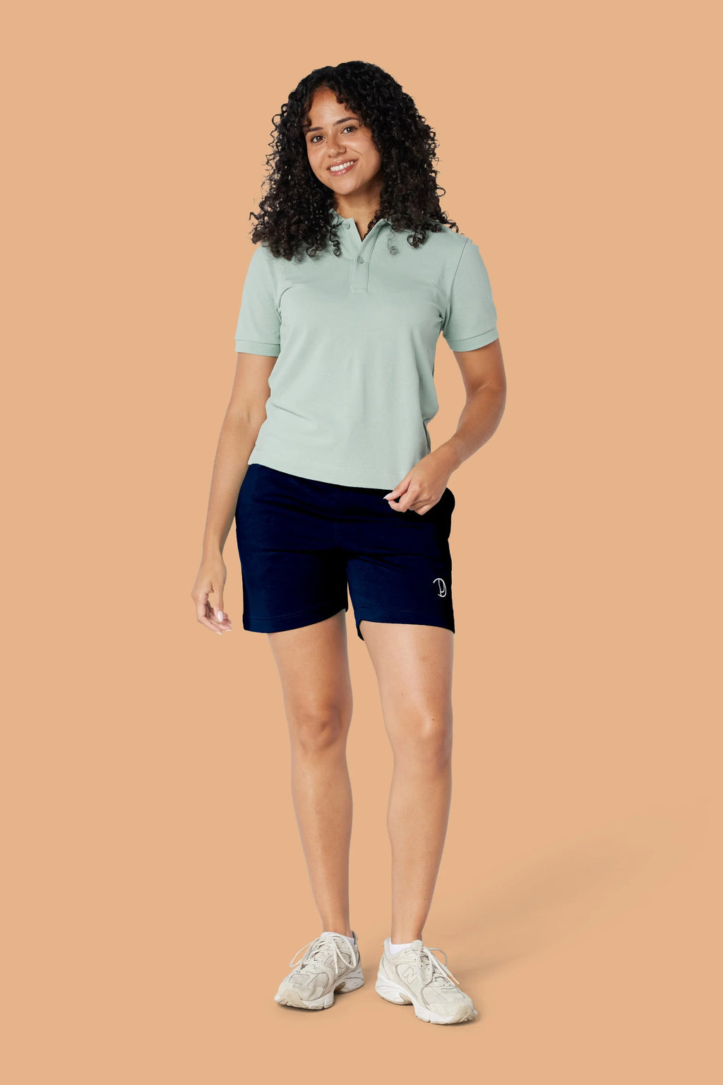 Embroidered P Shorts in Navy