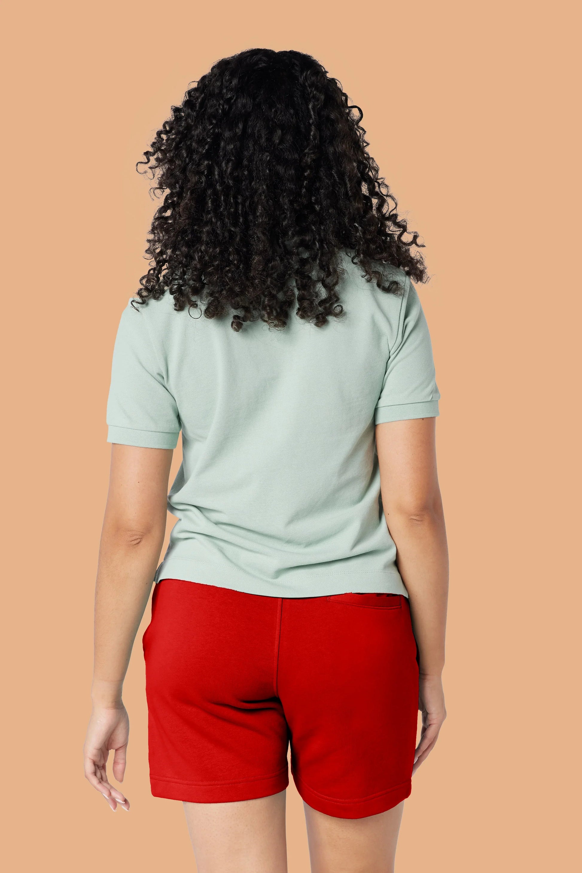 Embroidered P Shorts in Red