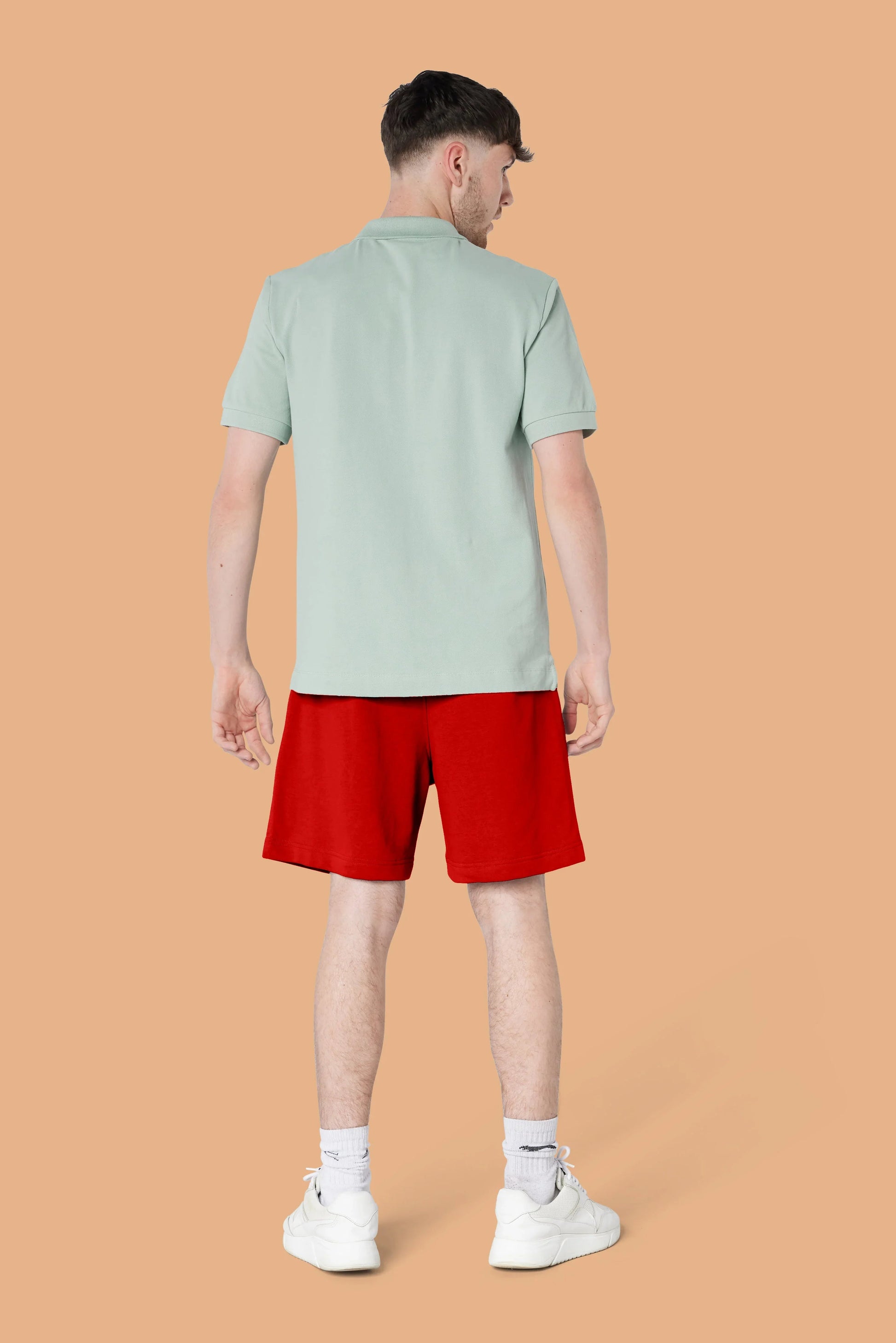 Embroidered P Shorts in Red