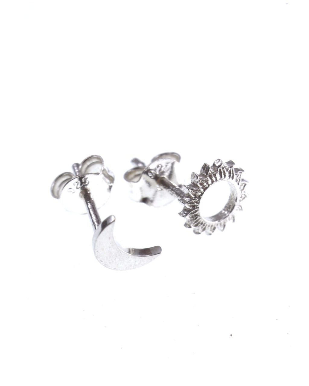 Ethical Moon & Sun Stud Earrings – Handmade & Eco-Friendly by New Vintage by Kriss at brixbailey.com