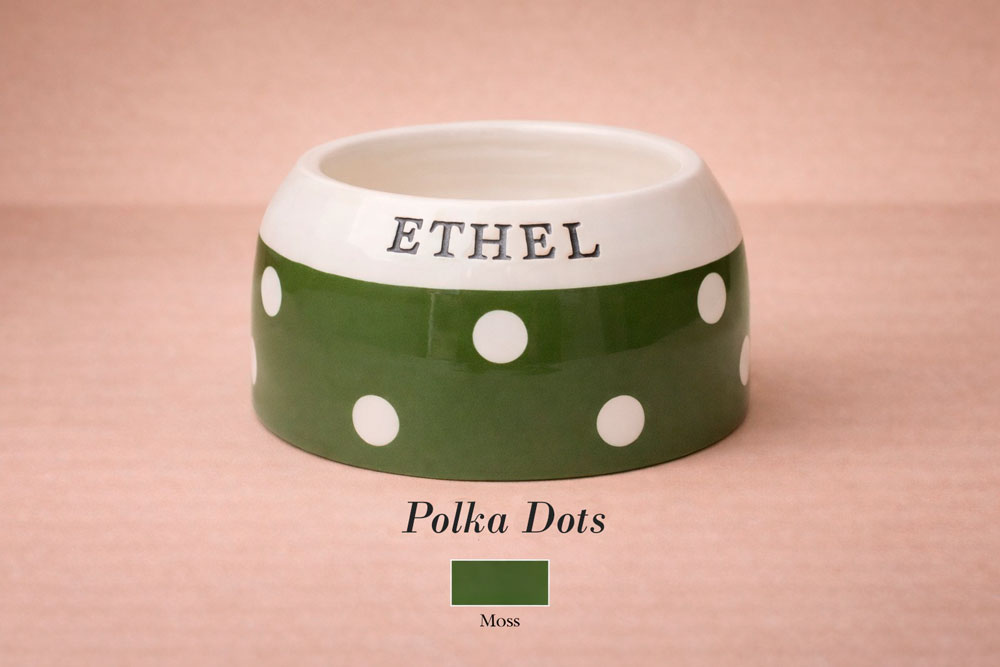 Personalised Ear-Free Cocker Spaniel Dog Bowl – Handmade Ceramic Bowl