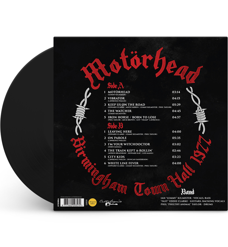 Motörhead Birmingham Town Hall 1977 12 Inch Album 180g Vinyl