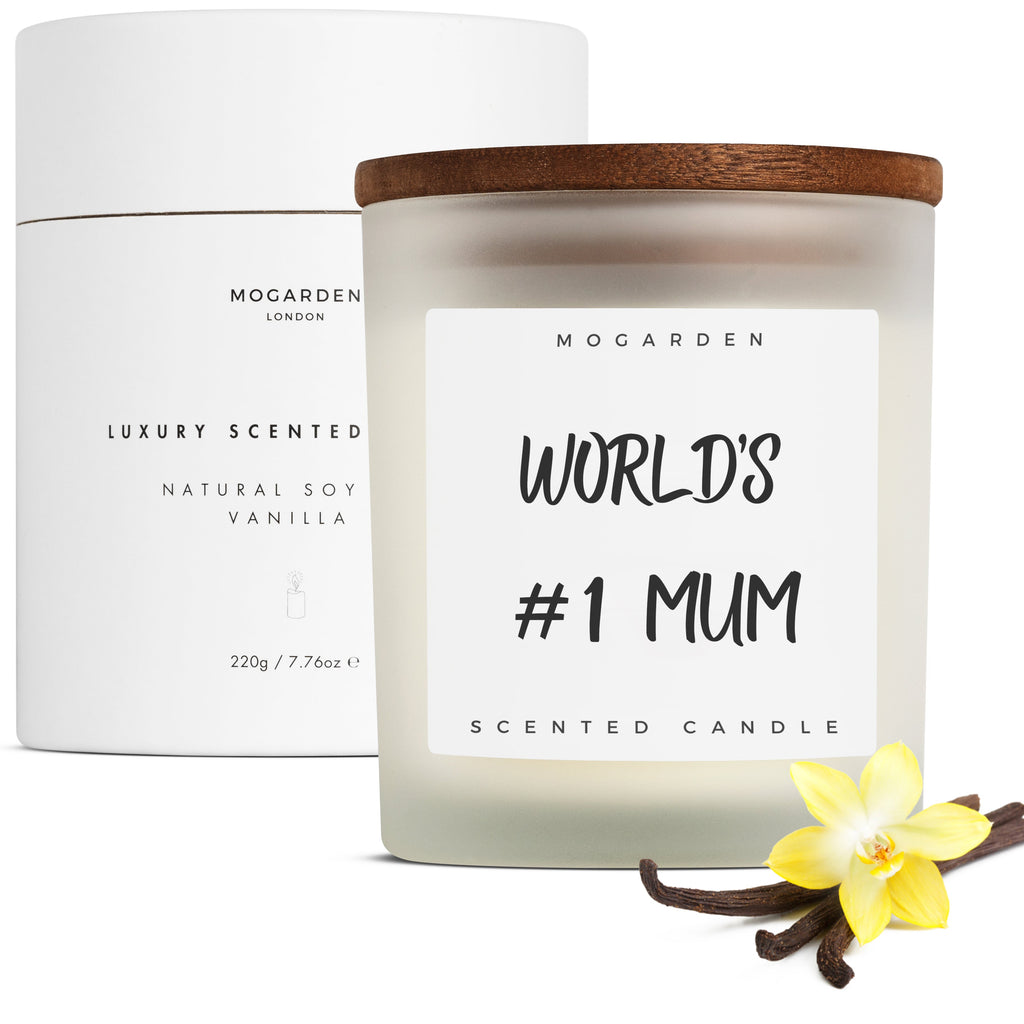 Natural Soy Vanilla Amber Candle Gift for Mum