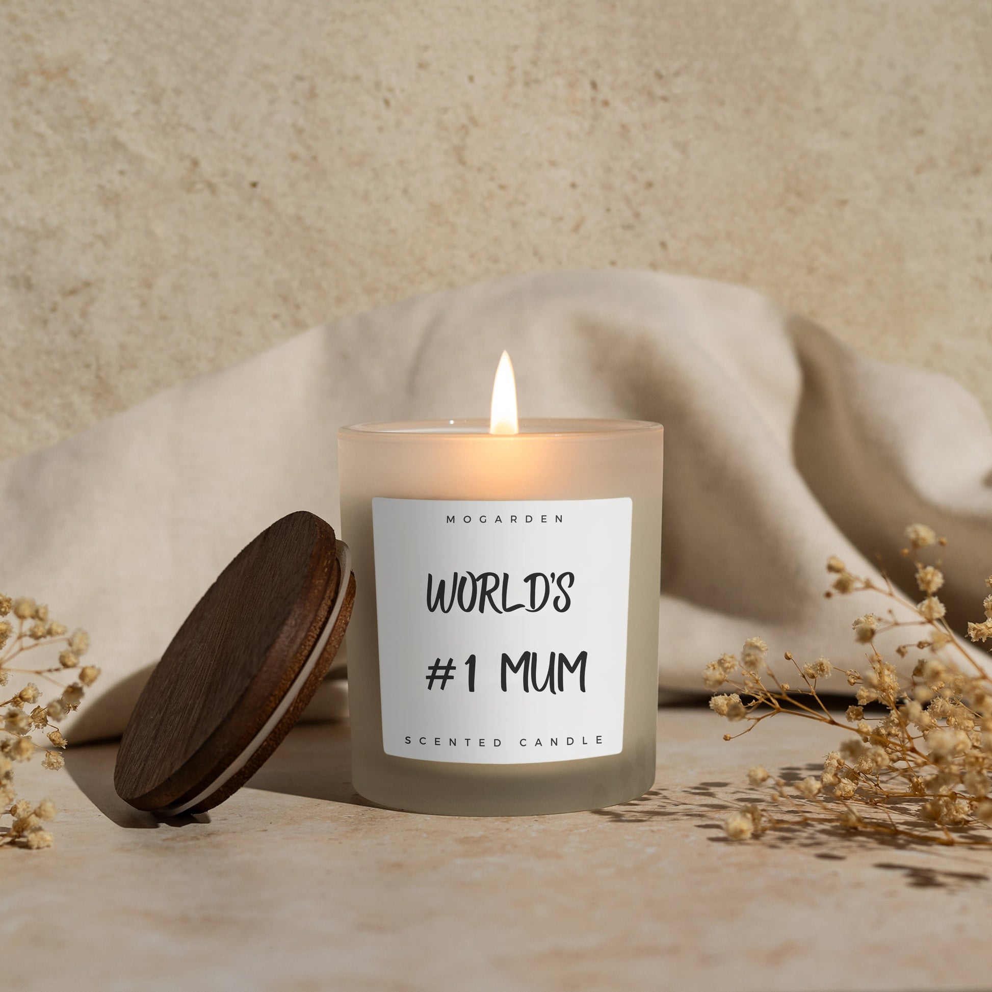 Natural Soy Vanilla Amber Candle Gift for Mum