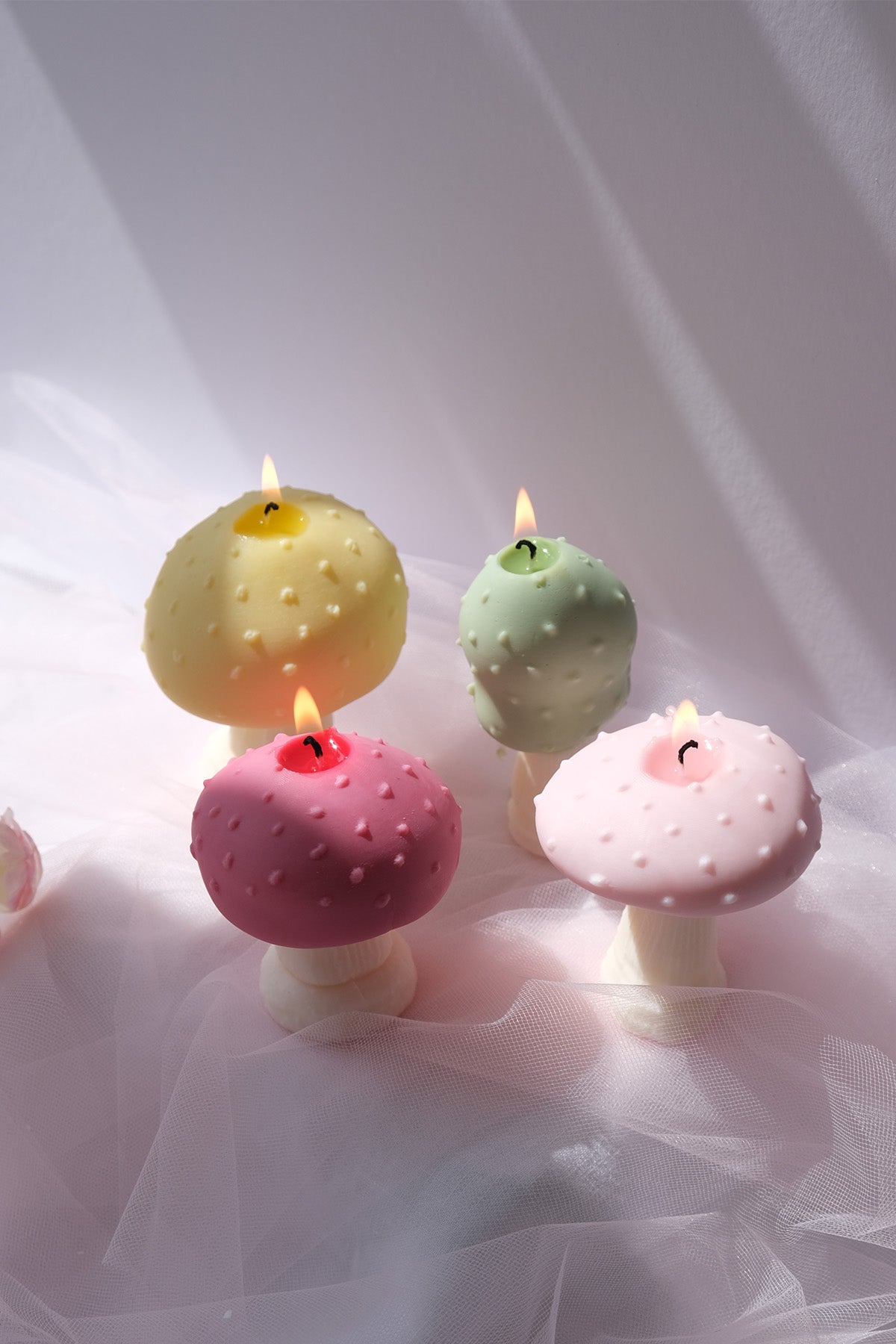 Handcrafted Mushroom Shaped Candles in Pastel