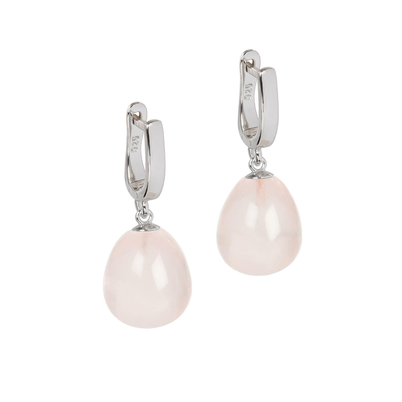 MyaMoon Teardrop Rose Quartz Earrings – Silver or Rose Gold by MyaMoon at www.brixbailey.com