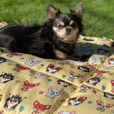Golden Sands Padded Chihuahua Print Travel Mat