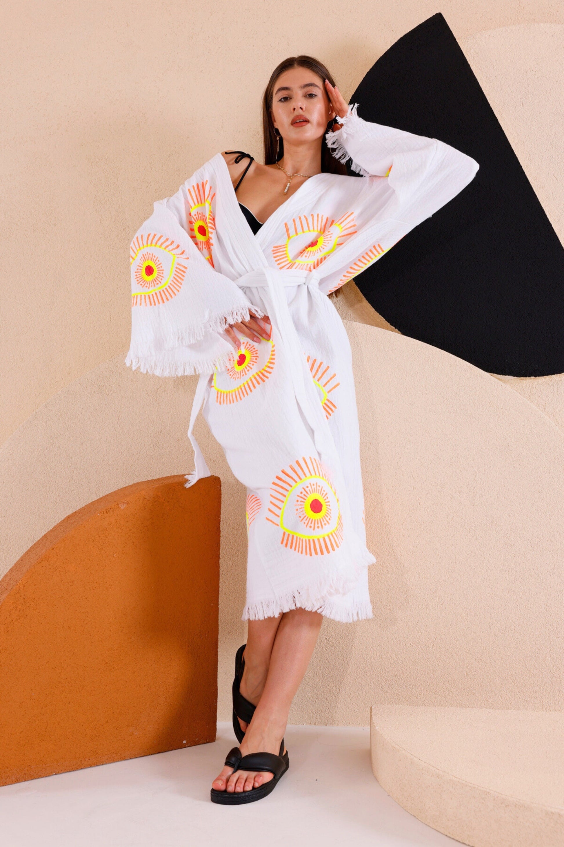 Neon Kimono in Organic Cotton