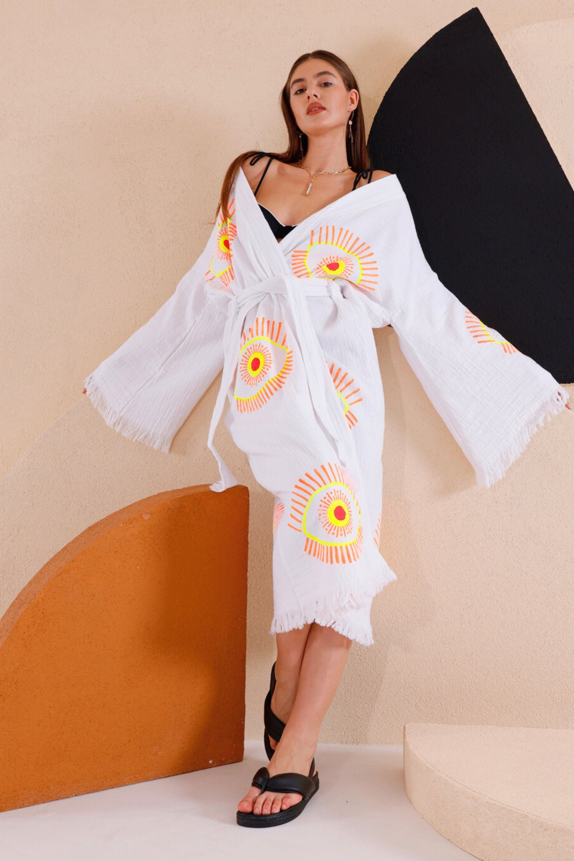 Neon Kimono in Organic Cotton