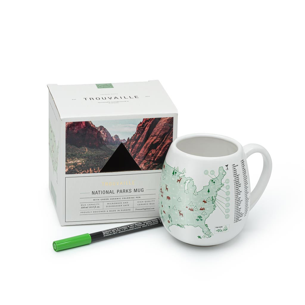 US National Parks Mug with Interactive Map