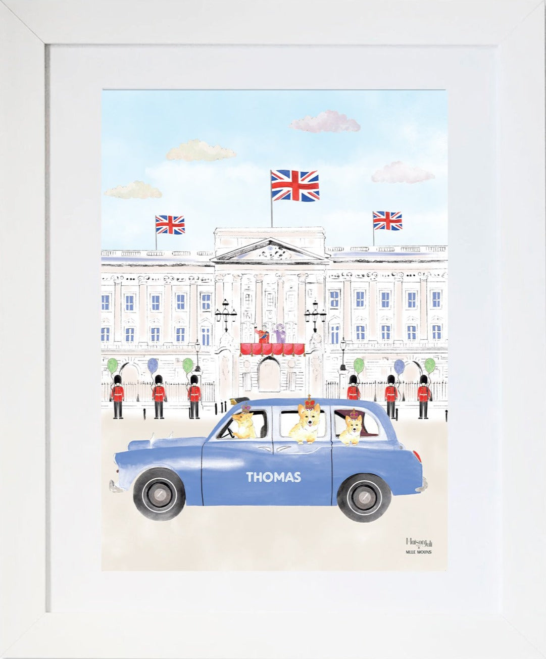 Blue Black London Cab Framed Print