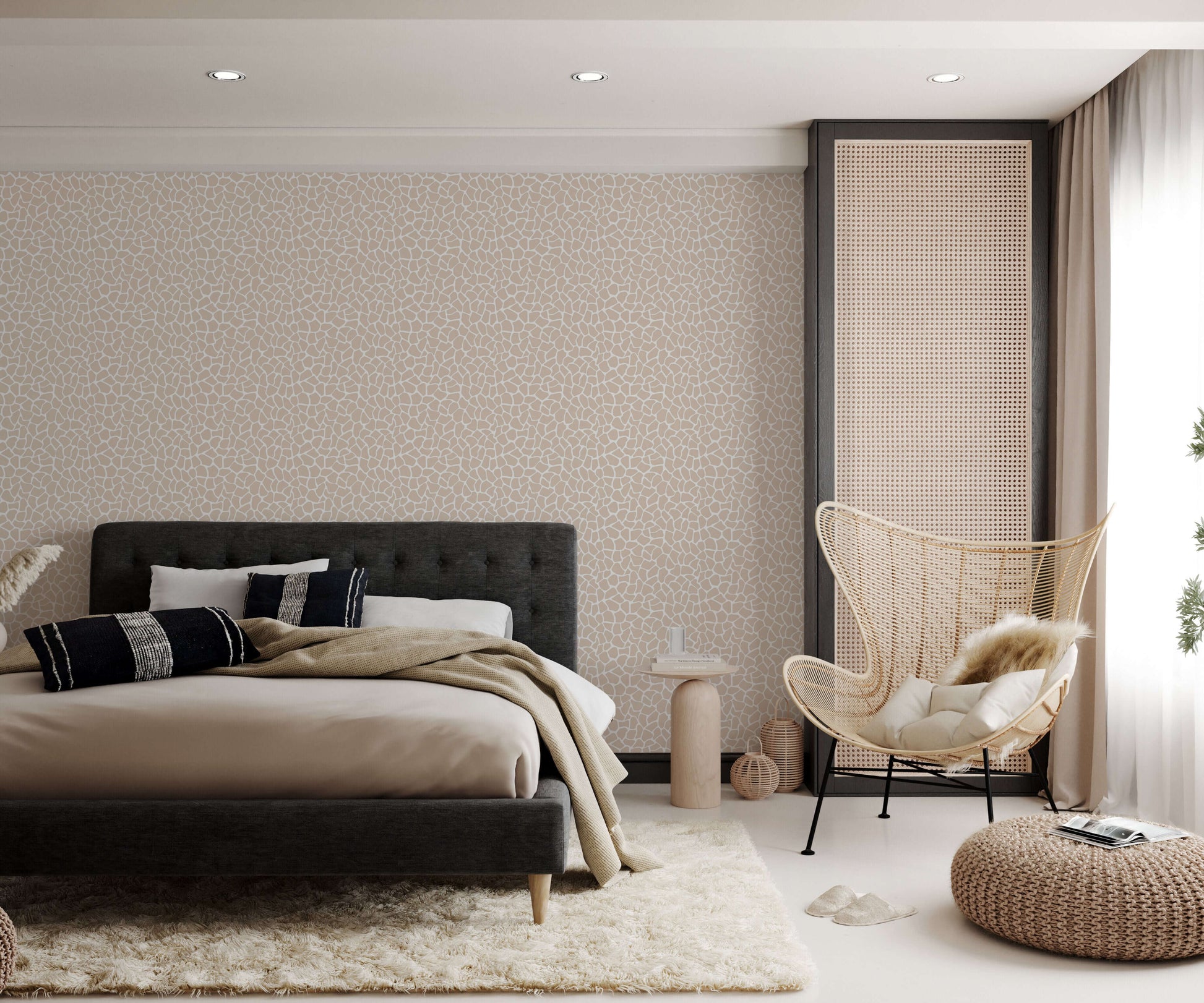 Giraffe Print Wallpaper Modern Minimalist