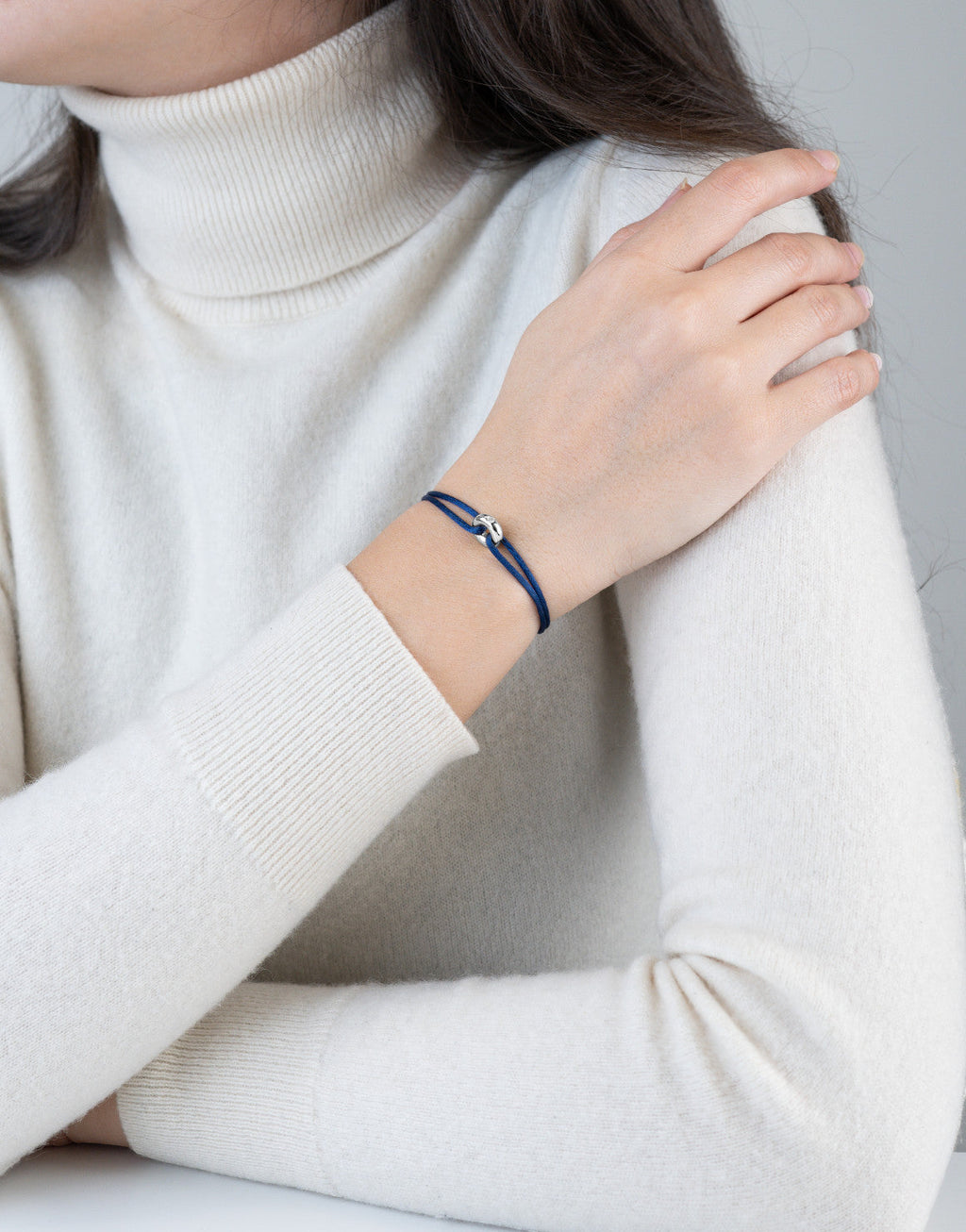 Mini Silver Diamond Cord Bracelet