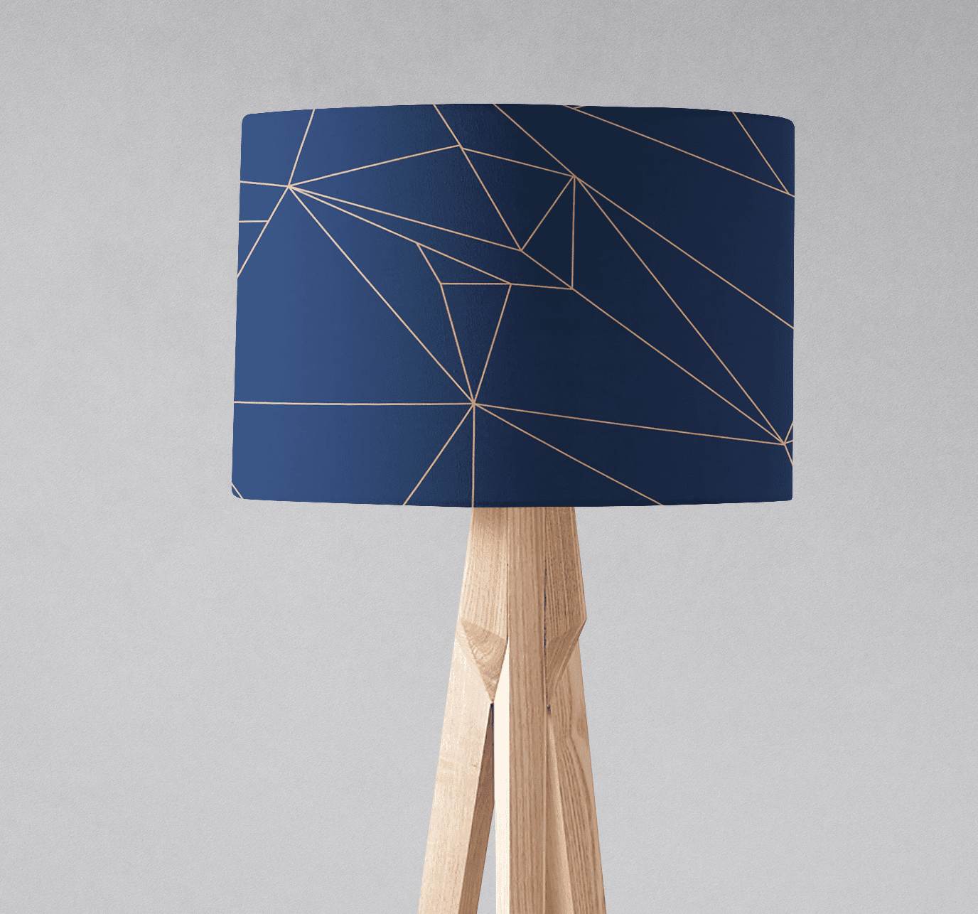 Navy Blue and Rose Gold Geometric Lampshade
