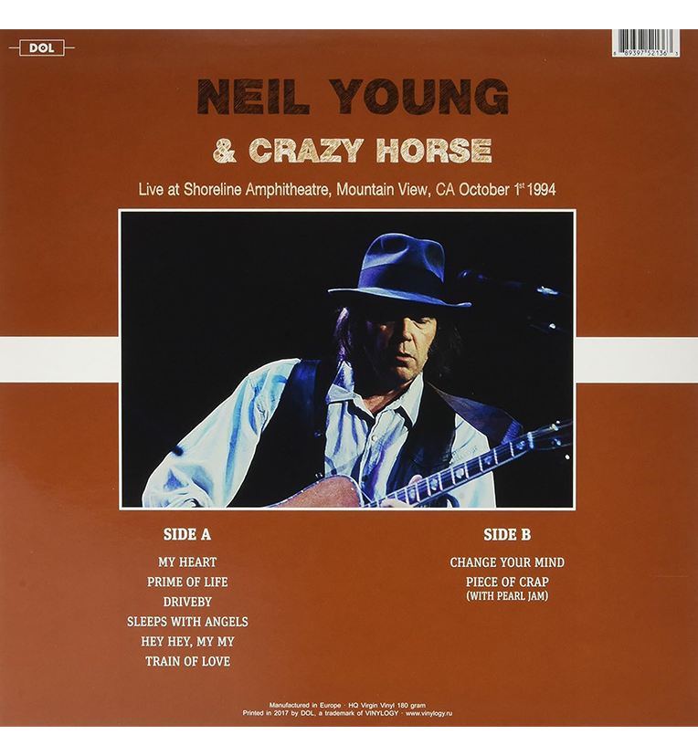 Neil Young and Crazy Horse Live at Shoreline Amphitheatre 1994 12 Inch Album 180g Translucent Green Vinyl