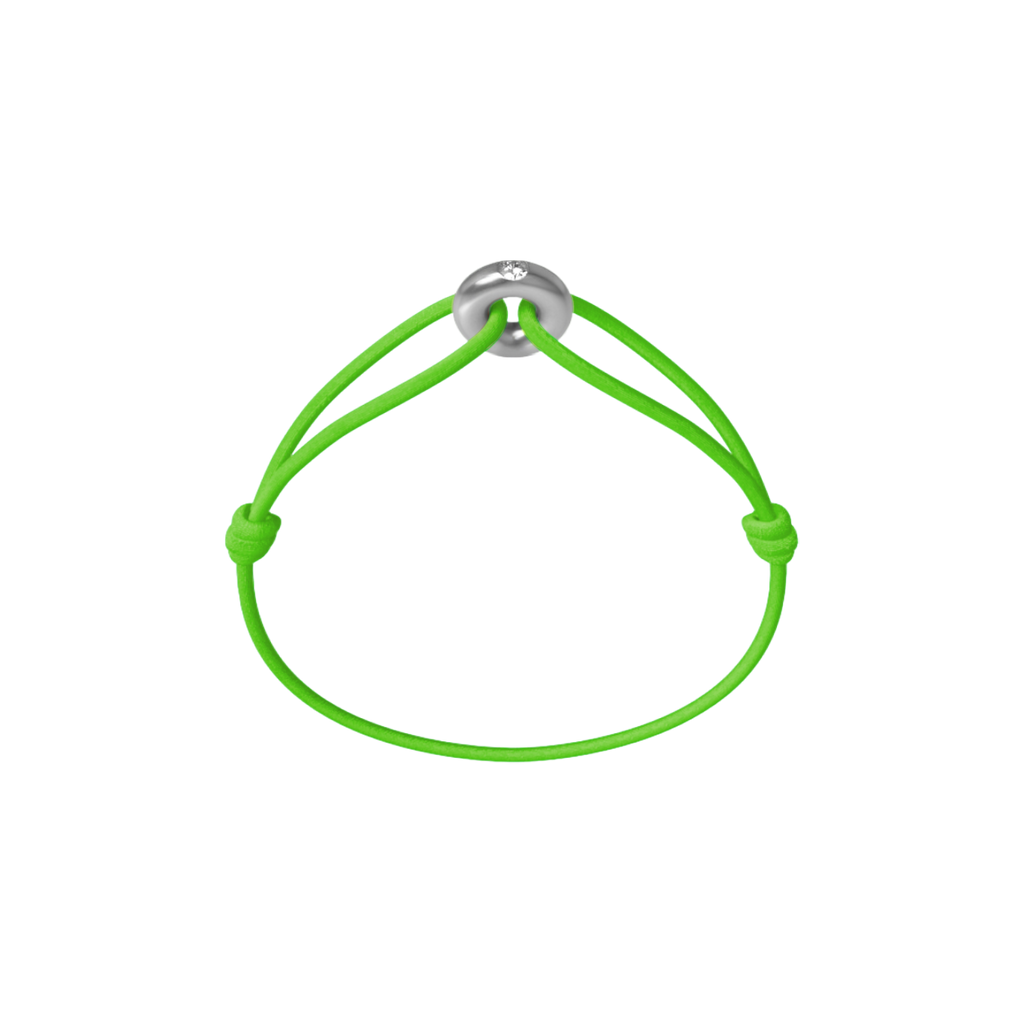 Mini Silver Diamond Cord Bracelet