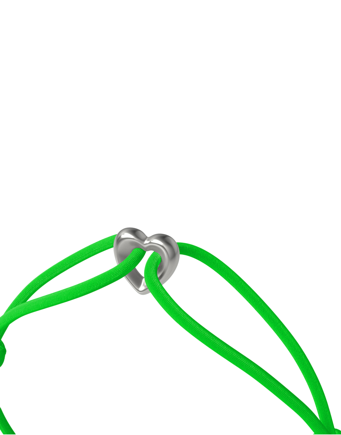 Silver Heart Cord Bracelet