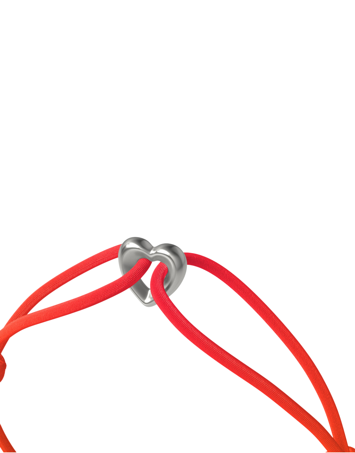 Silver Heart Cord Bracelet