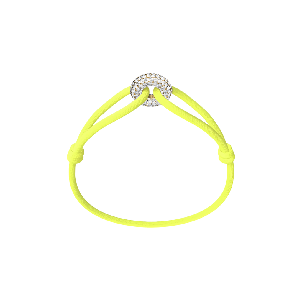 Golden Pave Cord Bracelet with Lab Diamonds