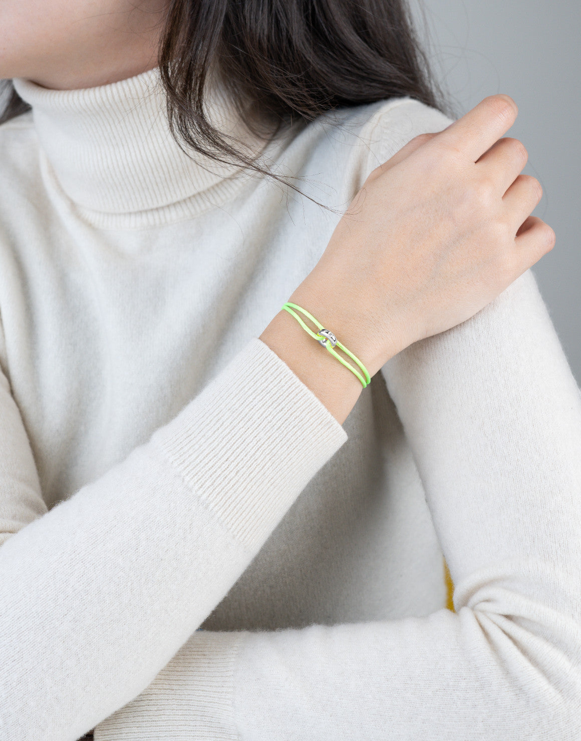 Mini Silver Diamond Cord Bracelet