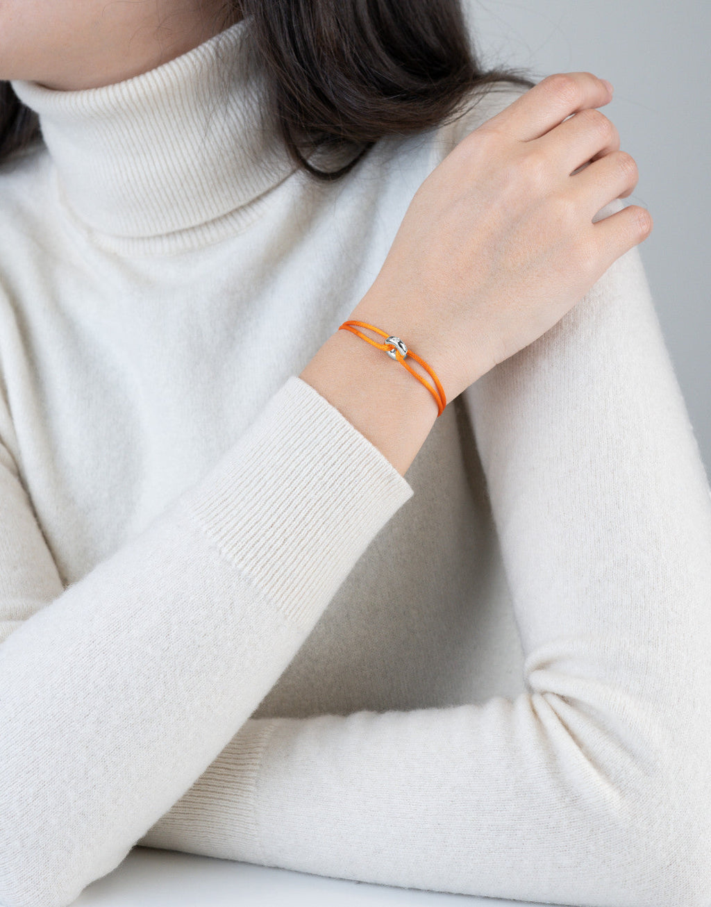 Mini Silver Diamond Cord Bracelet