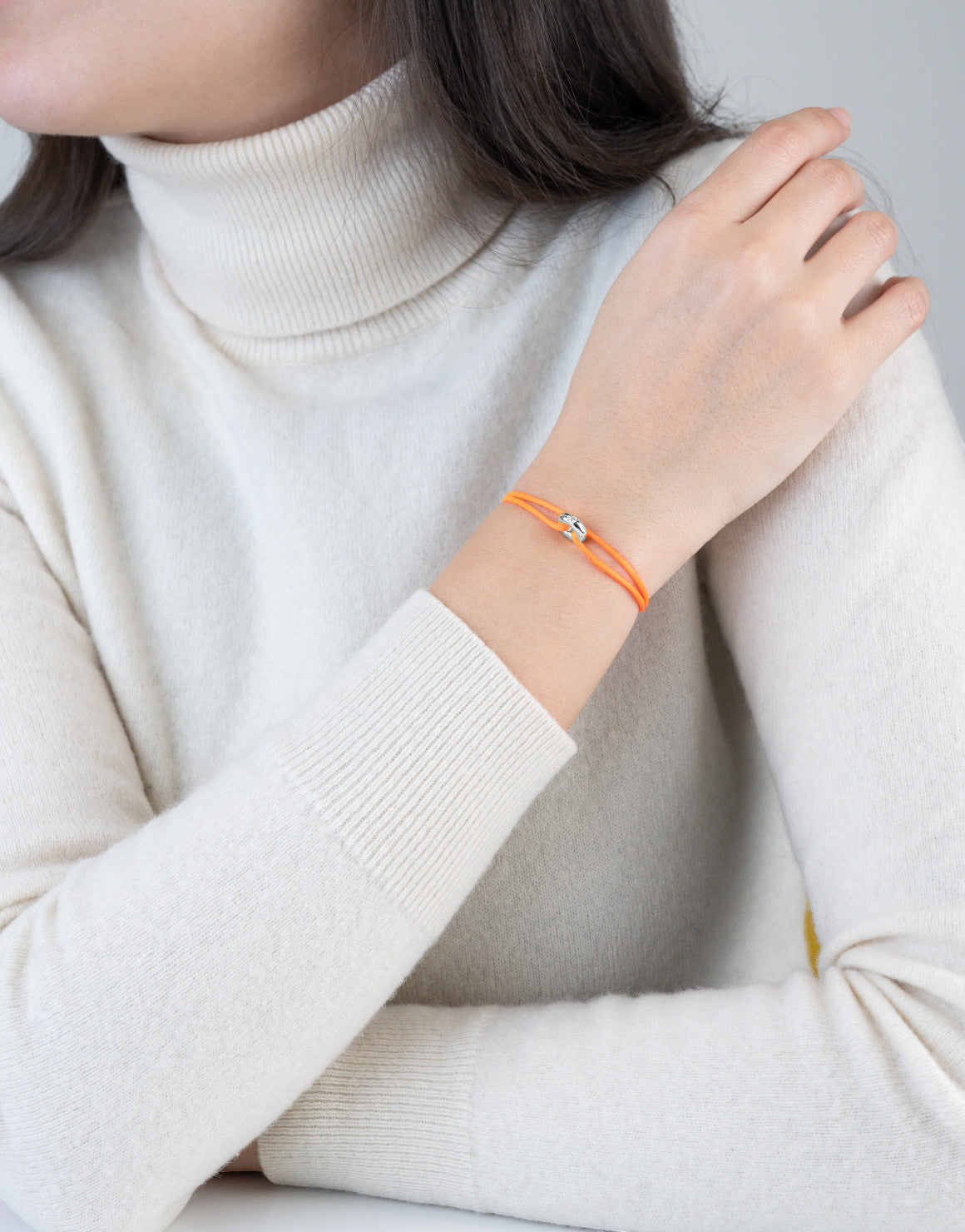 Mini Silver Diamond Cord Bracelet