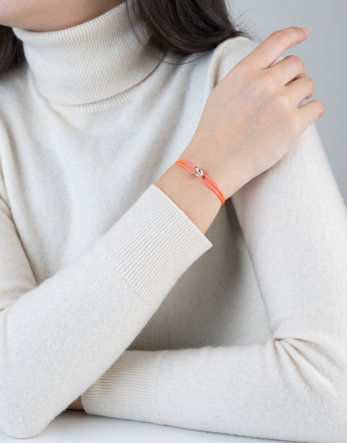 Mini Silver Diamond Cord Bracelet