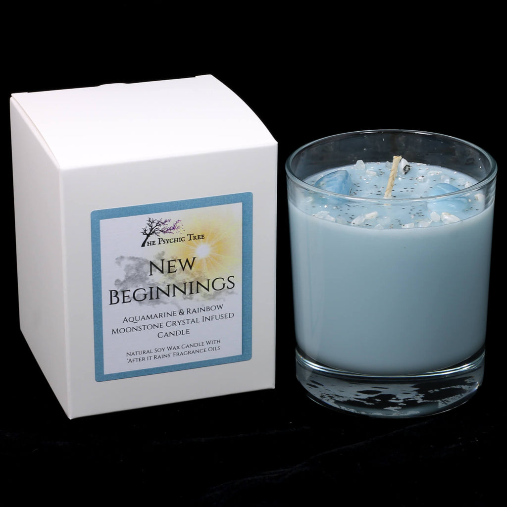Crystal Infused Scented Candle for New Beginnings