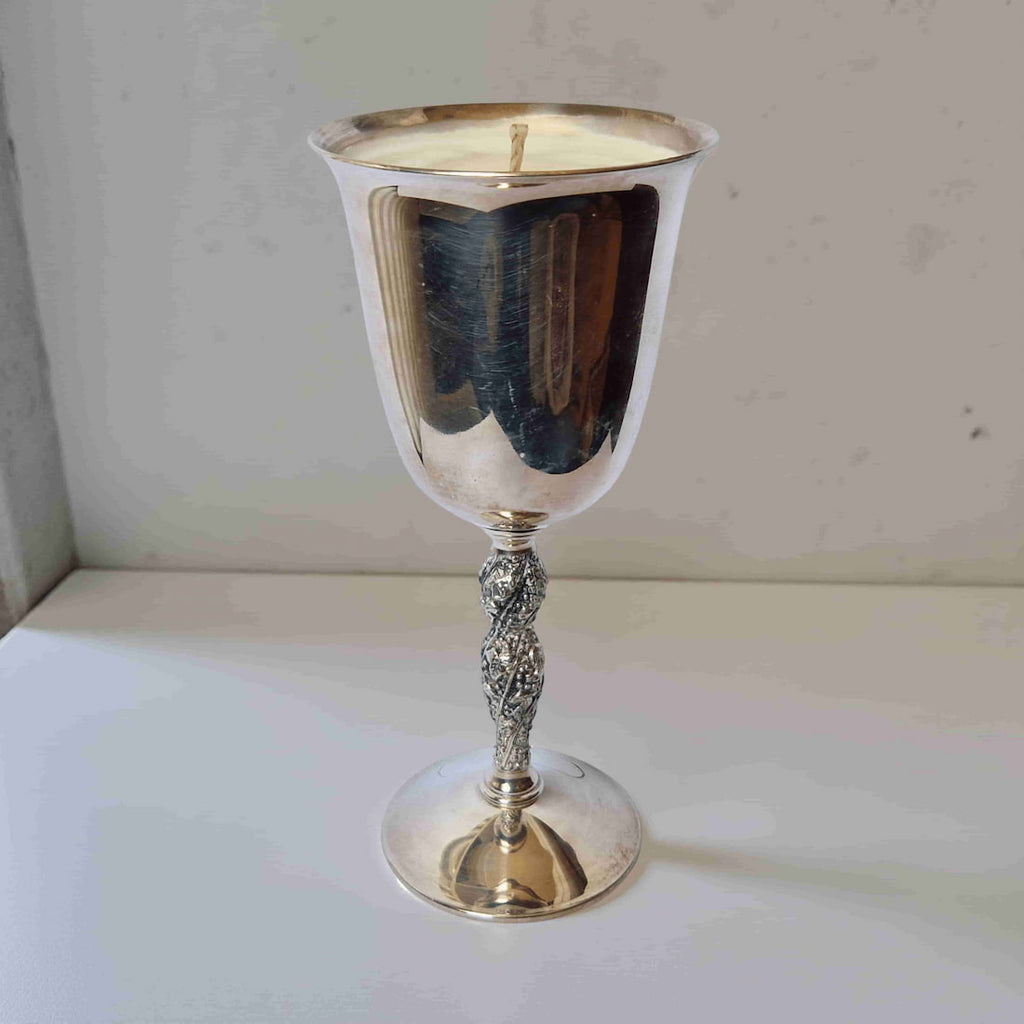 Silver Goblet Scented Candles Natural Wax