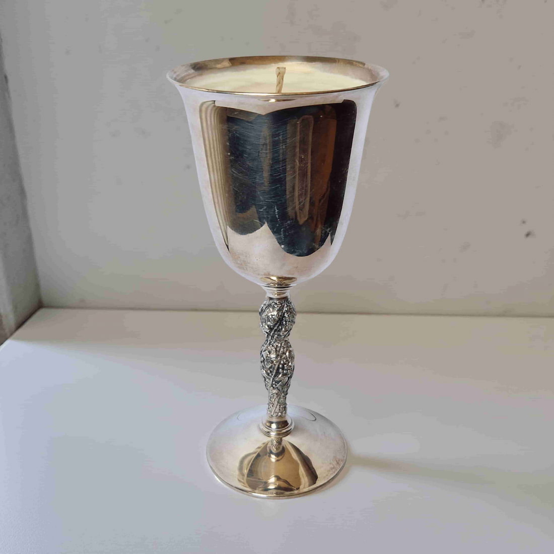 Silver Goblet Scented Candles Natural Wax
