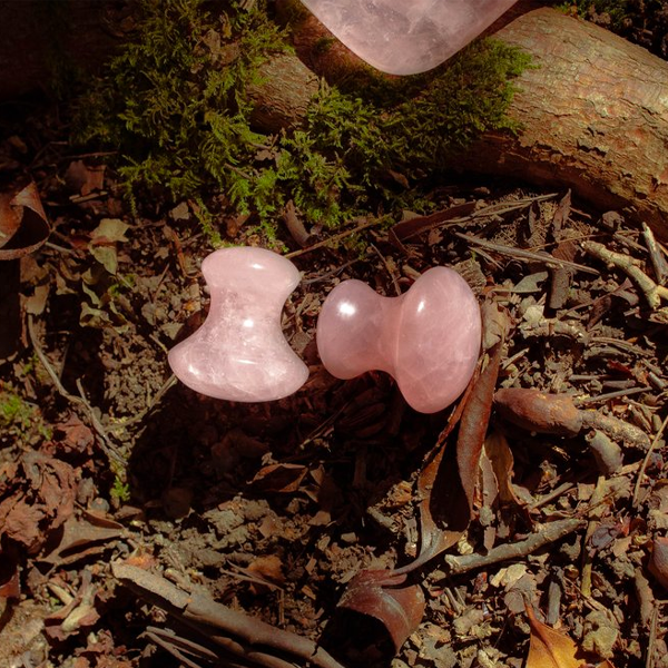 Rose Quartz Gua Sha Stone Set for Eyes