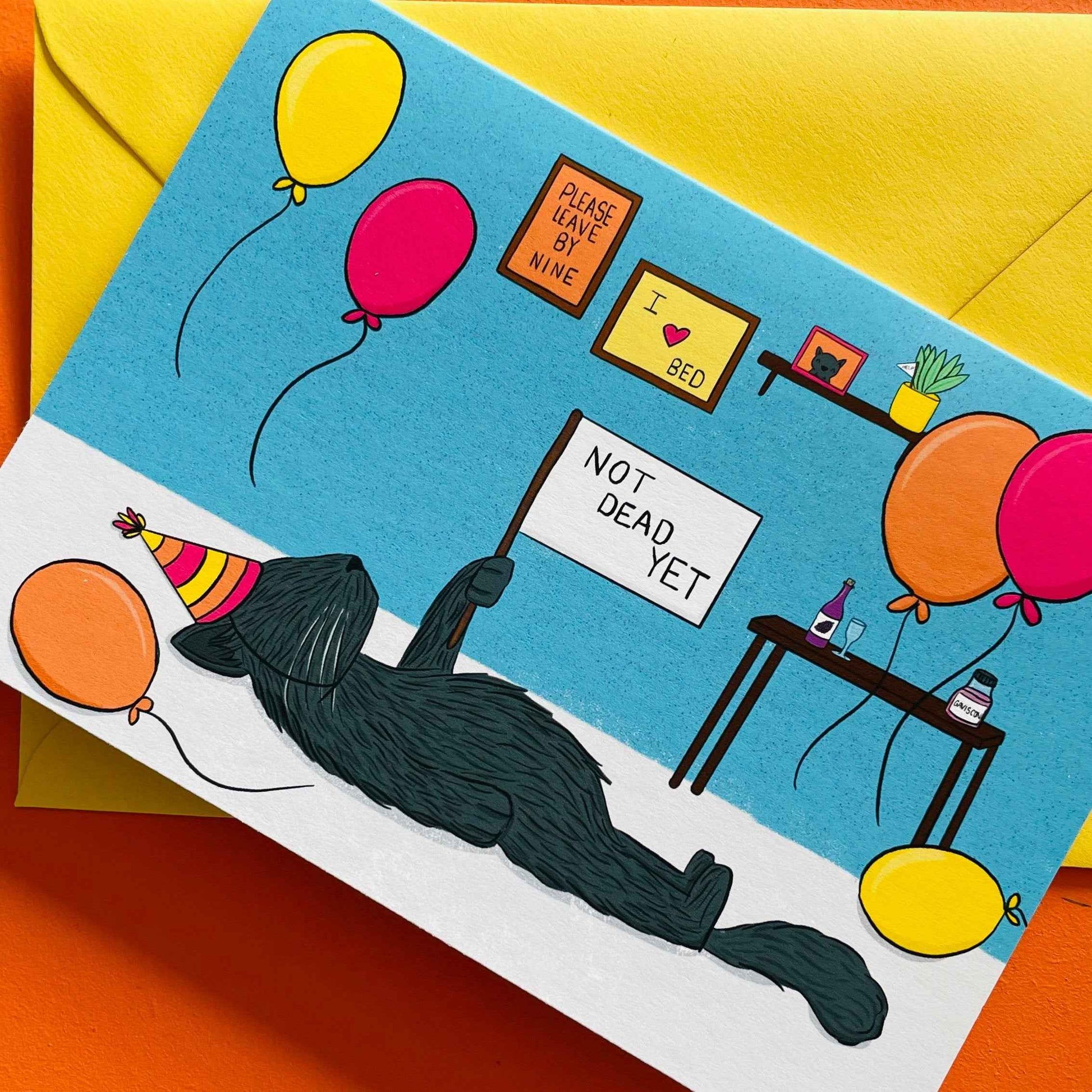 Not Dead Yet Funny Cat Birthday Card