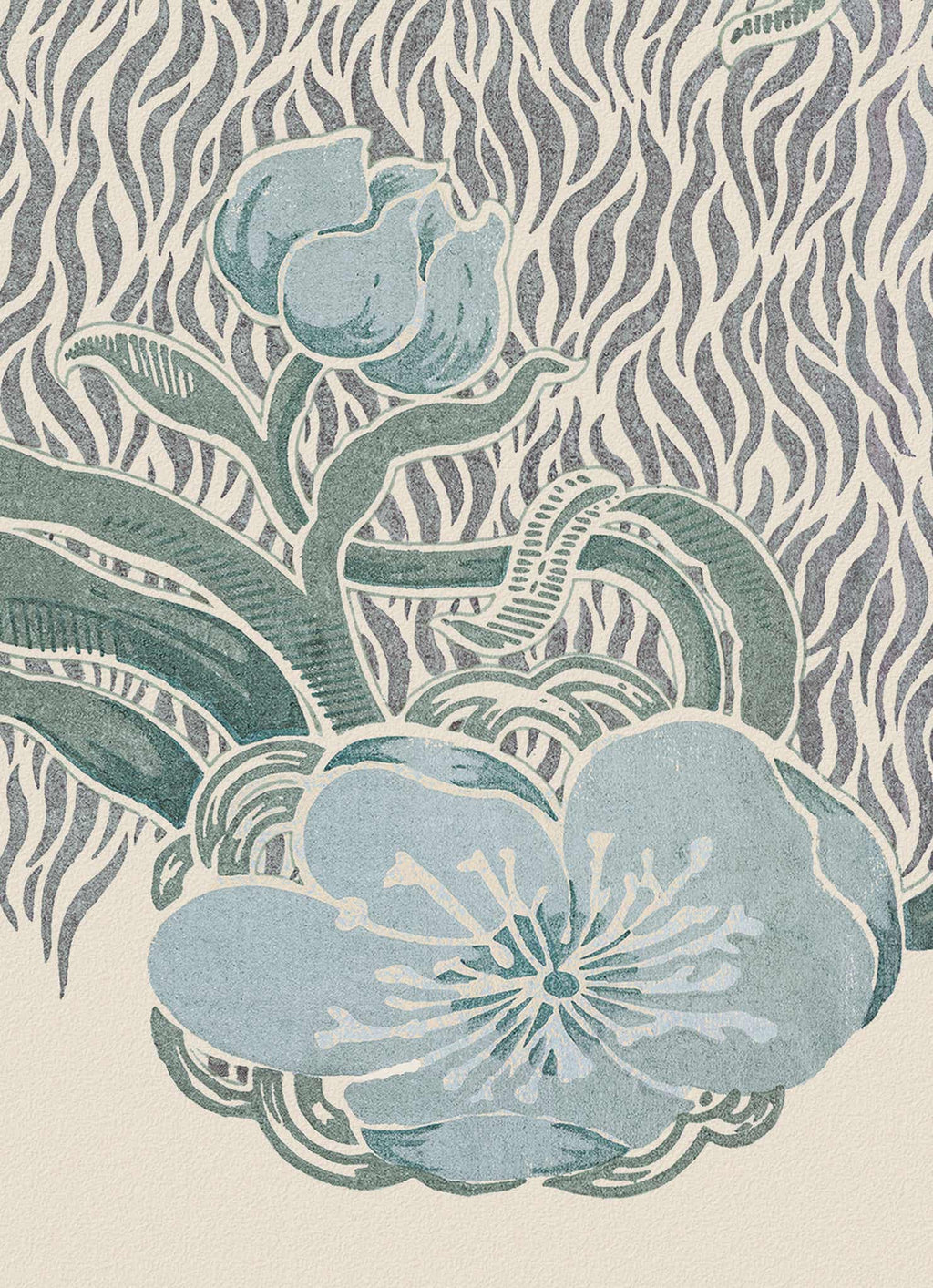 Nouveau Indigo Vintage Archive Poster Print