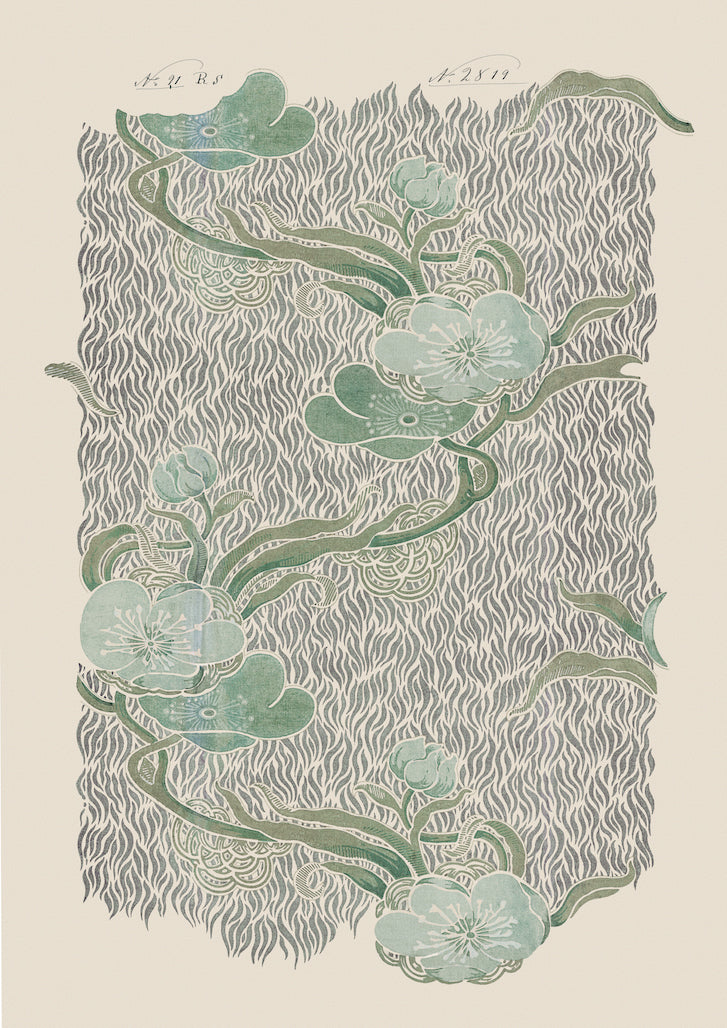 Nouveau Verte Vintage Archive Poster Print