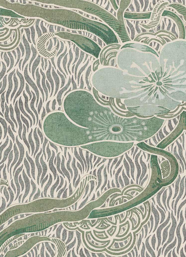 Nouveau Verte Vintage Archive Poster Print