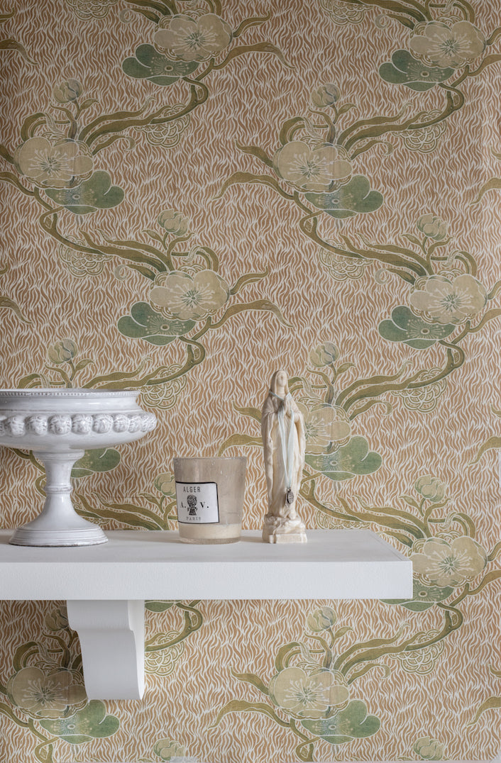 Nouveau Blossom Gold Wallpaper