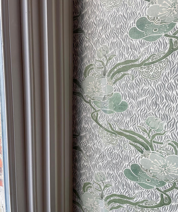 Nouveau Blossom Verte Wallpaper